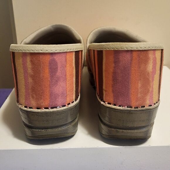 Dansko® Pro Orange/Pink "Sunset" Pattern Canvas Closed Back Clogs sz.10/40 $145 - Picture 6 of 8